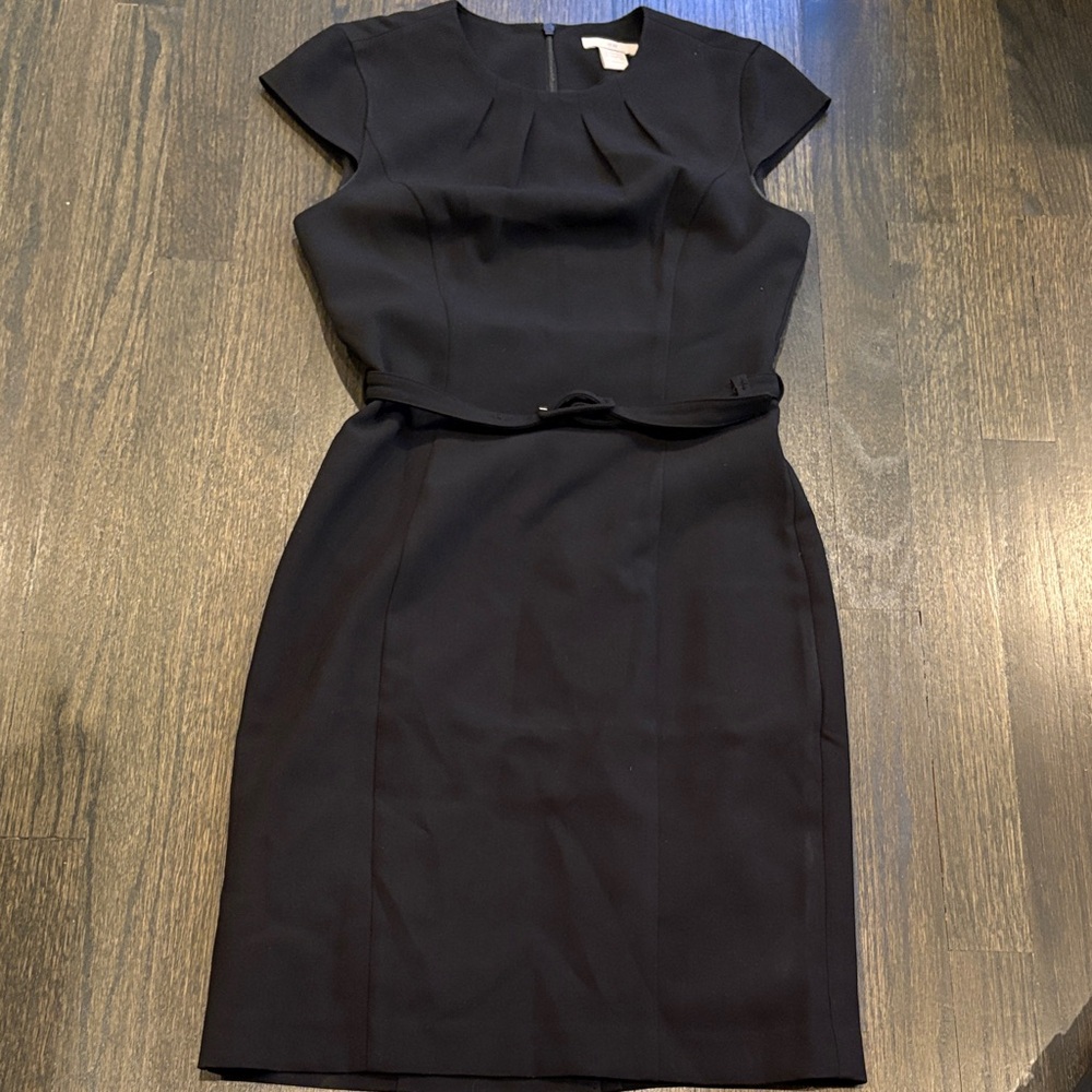 H&M Black Midi Dress with Belt